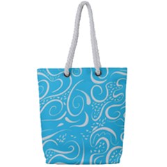 Illustration Scribble Reason Design Pattern Full Print Rope Handle Tote (small) by Wegoenart