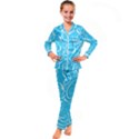 Illustration Scribble Reason Design Pattern Kid s Satin Long Sleeve Pajamas Set View1