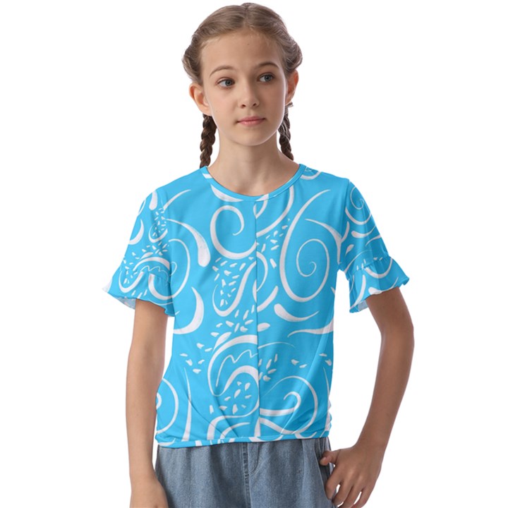 Illustration Scribble Reason Design Pattern Kids  Cuff Sleeve Scrunch Bottom Tee