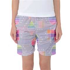 Illustration Pastel Shape Geometric Women s Basketball Shorts by Wegoenart