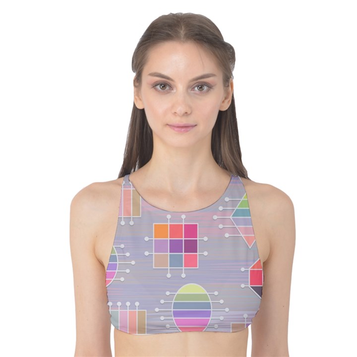 Illustration Pastel Shape Geometric Tank Bikini Top