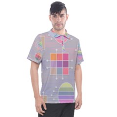 Illustration Pastel Shape Geometric Men s Polo Tee by Wegoenart