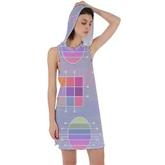 Illustration Pastel Shape Geometric Racer Back Hoodie Dress by Wegoenart