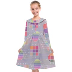 Illustration Pastel Shape Geometric Kids  Midi Sailor Dress by Wegoenart