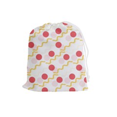 Line Patter Dots Dot Lines Decorative Drawstring Pouch (large) by Wegoenart