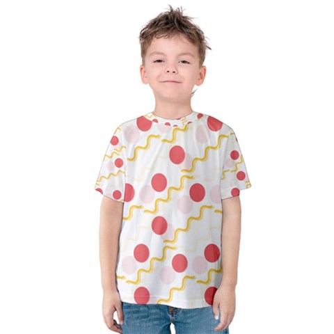 Line Patter Dots Dot Lines Decorative Kids  Cotton Tee by Wegoenart