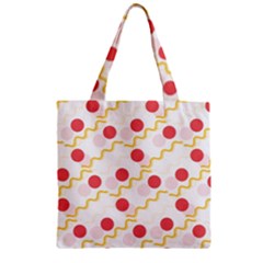 Line Patter Dots Dot Lines Decorative Zipper Grocery Tote Bag by Wegoenart