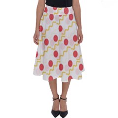 Line Patter Dots Dot Lines Decorative Perfect Length Midi Skirt by Wegoenart