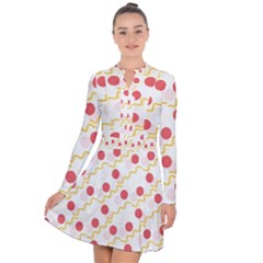 Line Patter Dots Dot Lines Decorative Long Sleeve Panel Dress by Wegoenart