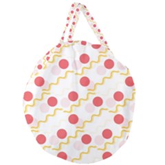 Line Patter Dots Dot Lines Decorative Giant Round Zipper Tote by Wegoenart