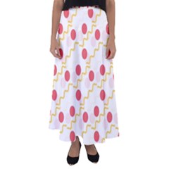 Line Patter Dots Dot Lines Decorative Flared Maxi Skirt by Wegoenart