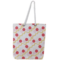 Line Patter Dots Dot Lines Decorative Full Print Rope Handle Tote (large) by Wegoenart