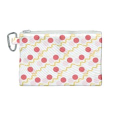 Line Patter Dots Dot Lines Decorative Canvas Cosmetic Bag (medium) by Wegoenart