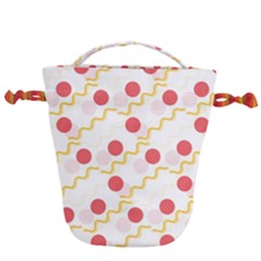 Line Patter Dots Dot Lines Decorative Drawstring Bucket Bag