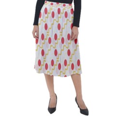 Line Patter Dots Dot Lines Decorative Classic Velour Midi Skirt  by Wegoenart