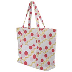 Line Patter Dots Dot Lines Decorative Zip Up Canvas Bag by Wegoenart