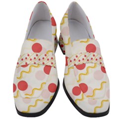 Line Patter Dots Dot Lines Decorative Women s Chunky Heel Loafers by Wegoenart