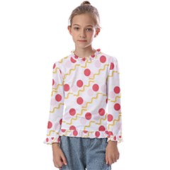 Line Patter Dots Dot Lines Decorative Kids  Frill Detail Tee