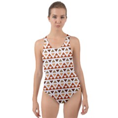 Illustration Geometric Tribal Pattern Design Cut-out Back One Piece Swimsuit by Wegoenart