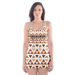 Illustration Geometric Tribal Pattern Design Skater Dress Swimsuit by Wegoenart