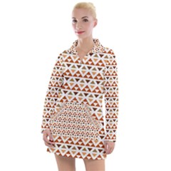 Illustration Geometric Tribal Pattern Design Women s Long Sleeve Casual Dress by Wegoenart