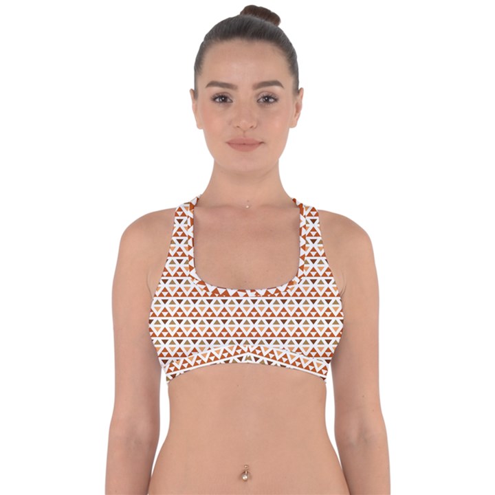 Illustration Geometric Tribal Pattern Design Cross Back Hipster Bikini Top 