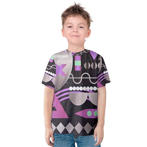 Illustration Background Abstract Geometric Kids  Cotton Tee by Wegoenart