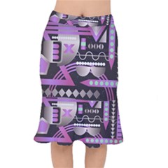 Illustration Background Abstract Geometric Short Mermaid Skirt by Wegoenart