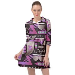 Illustration Background Abstract Geometric Mini Skater Shirt Dress by Wegoenart