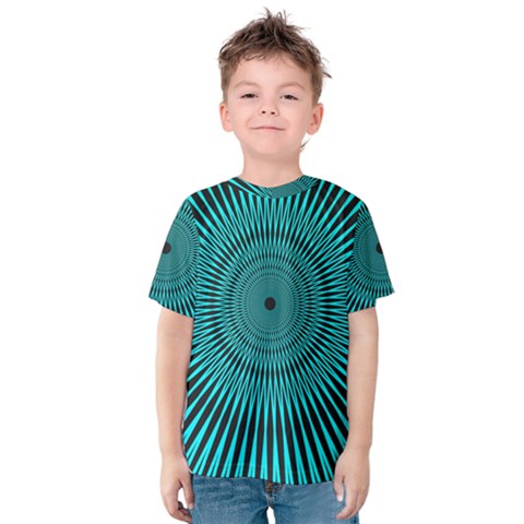 Illusion Geometric Background Kids  Cotton Tee by Wegoenart