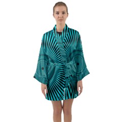 Illusion Geometric Background Long Sleeve Satin Kimono by Wegoenart