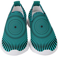 Illusion Geometric Background Kids  Slip On Sneakers by Wegoenart