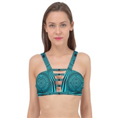 Illusion Geometric Background Cage Up Bikini Top