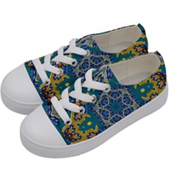 Illustration Art Pattern Design Wallpaper Kids  Low Top Canvas Sneakers by Wegoenart