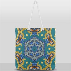 Illustration Art Pattern Design Wallpaper Full Print Rope Handle Tote (large) by Wegoenart