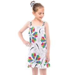 Illustration Colorful Flowers Floral Pattern Kids  Overall Dress by Wegoenart