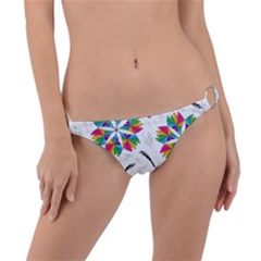 Illustration Colorful Flowers Floral Pattern Ring Detail Bikini Bottom by Wegoenart