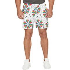 Illustration Colorful Flowers Floral Pattern Men s Runner Shorts by Wegoenart