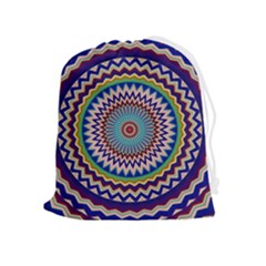 Illustration Kaleidoscope Geometric Circles Drawstring Pouch (xl) by Wegoenart