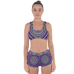 Illustration Kaleidoscope Geometric Circles Racerback Boyleg Bikini Set by Wegoenart