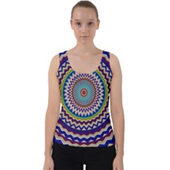 Illustration Kaleidoscope Geometric Circles Velvet Tank Top by Wegoenart