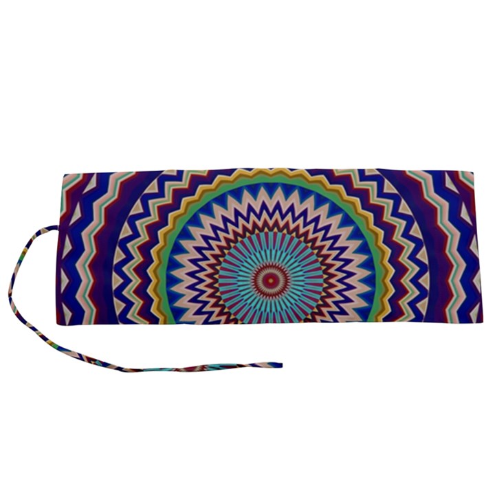 Illustration Kaleidoscope Geometric Circles Roll Up Canvas Pencil Holder (S)