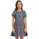 Illustration Kaleidoscope Geometric Circles Kids  Puff Sleeved Dress View1