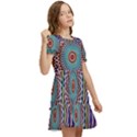 Illustration Kaleidoscope Geometric Circles Kids  Puff Sleeved Dress View2