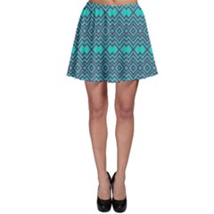 Chevron Zigzag Pattern Skater Skirt by Wegoenart