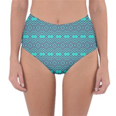 Chevron Zigzag Pattern Reversible High-waist Bikini Bottoms by Wegoenart