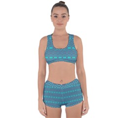 Chevron Zigzag Pattern Racerback Boyleg Bikini Set by Wegoenart