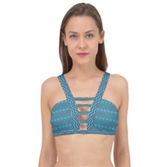 Chevron Zigzag Pattern Cage Up Bikini Top