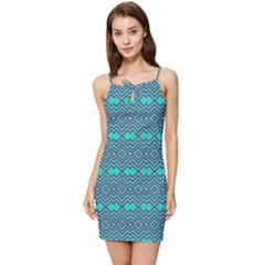 Chevron Zigzag Pattern Summer Tie Front Dress by Wegoenart