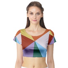 Colorful Paper Art Materials Short Sleeve Crop Top by Wegoenart